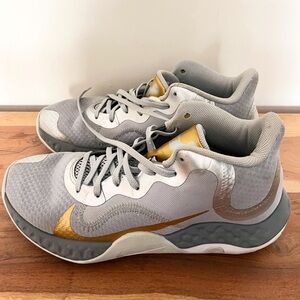 Nike Gray and Gold Athletic Shoes